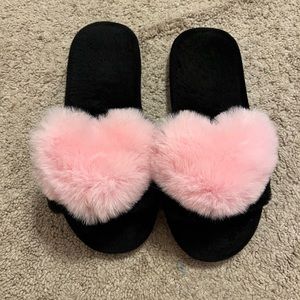 Pink Heart Slippers